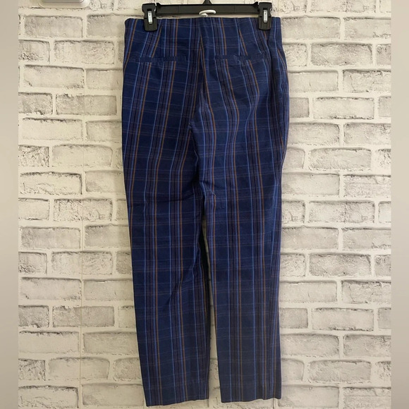 Women’s A New Day blue plaid pull-on pants ankle length Size 4 - Picture 2 of 4